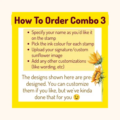 Sunflower Classroom Stamp Combo 3 – 8 Self-Inking Teacher Stamps