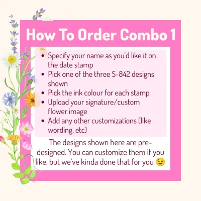 Spring Flowers Classroom Stamp Combo 1 – 2 Self-Inking Teacher Stamps