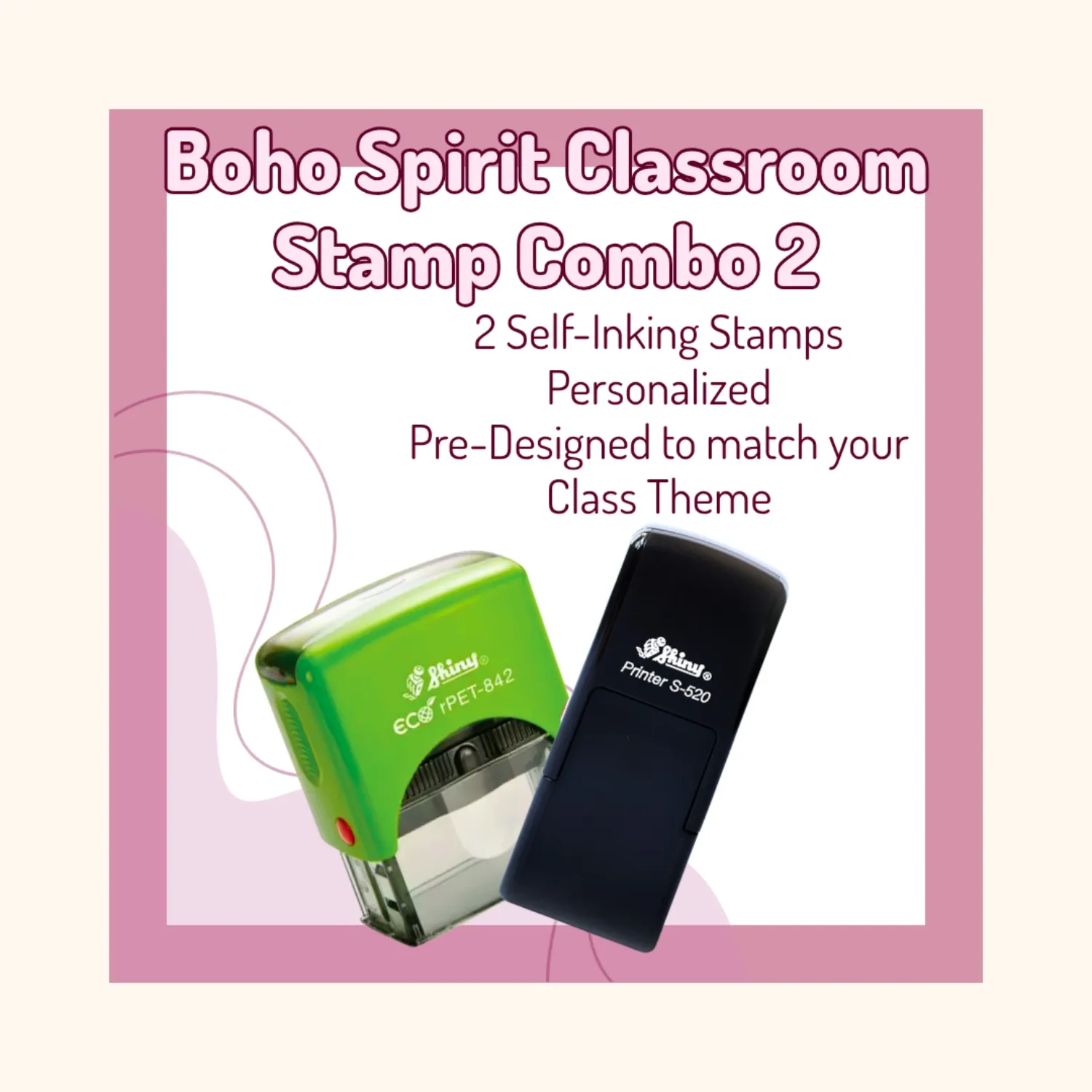 Boho Spirit Classroom Stamp Combo 2 – 2 Self-Inking Teacher Stamps
