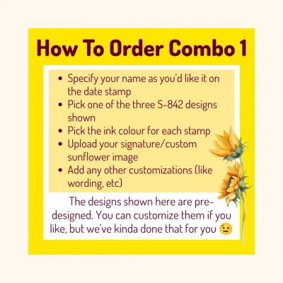 Sunflower Classroom Stamp Combo 1 – 2 Self-Inking Teacher Stamps