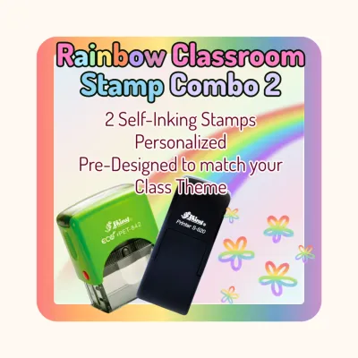 Rainbow Classroom Stamp Combo 2 – 2 Self-Inking Teacher Stamps