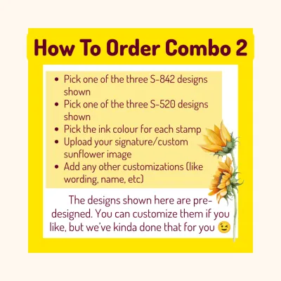 Sunflower Classroom Stamp Combo 2 – 2 Self-Inking Teacher Stamps
