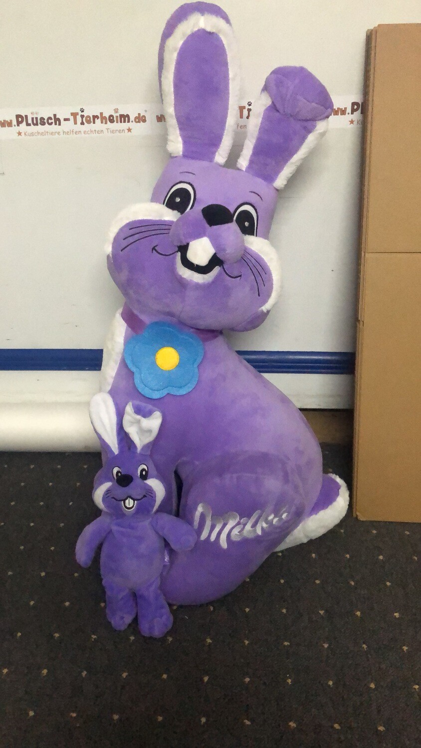 Milka Hasen Paket für Michas Tochter klein und XXL 70cm Rarität Neuwertig