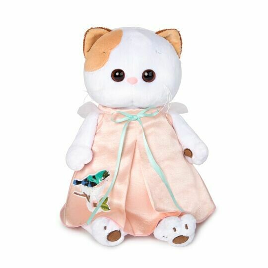 Li-Li Katze im Seidenkleid mit Stickerei stehend 40cm Luxus