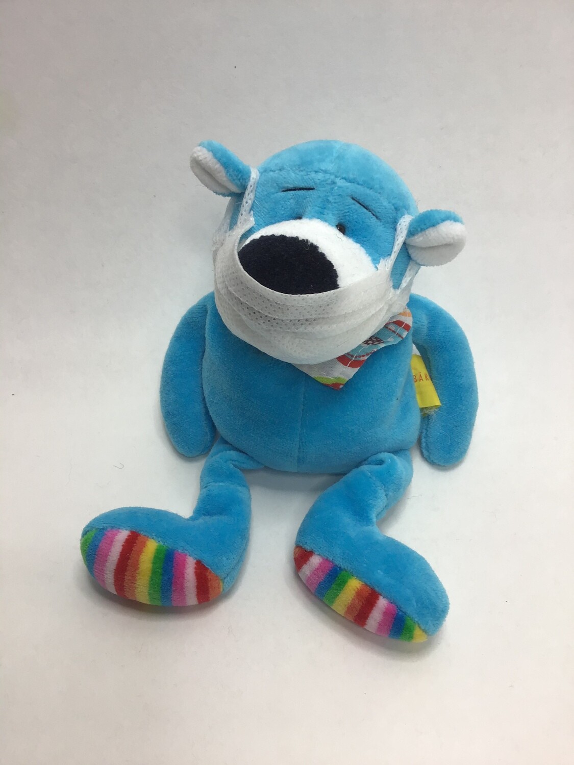 Perlsacktier Bärchenbommel Corona mit Maske stehend 20cm Kult