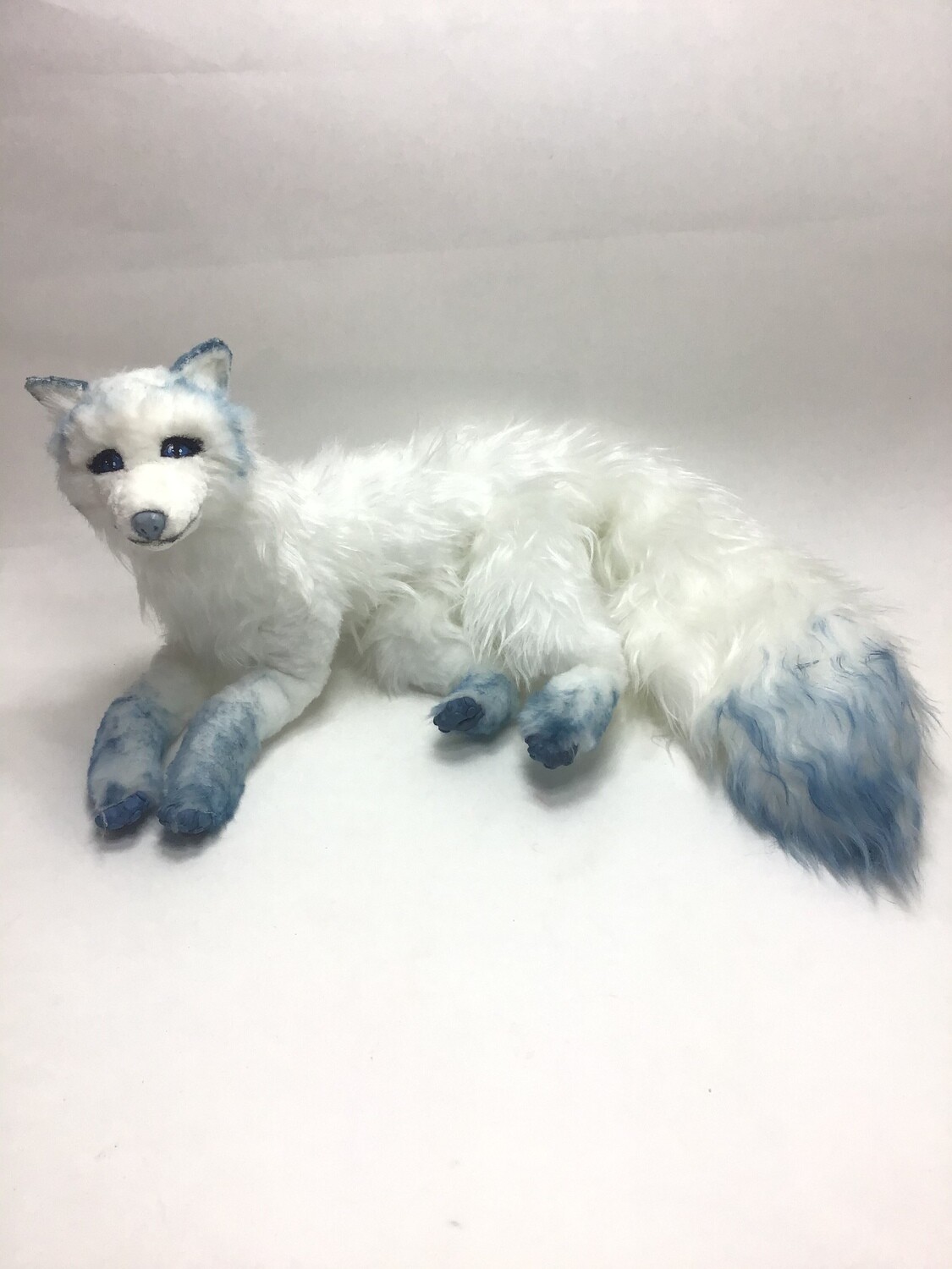 Fuchs Künstler Stofftier aus Russland Handarbeit liegend 80cm Unikat