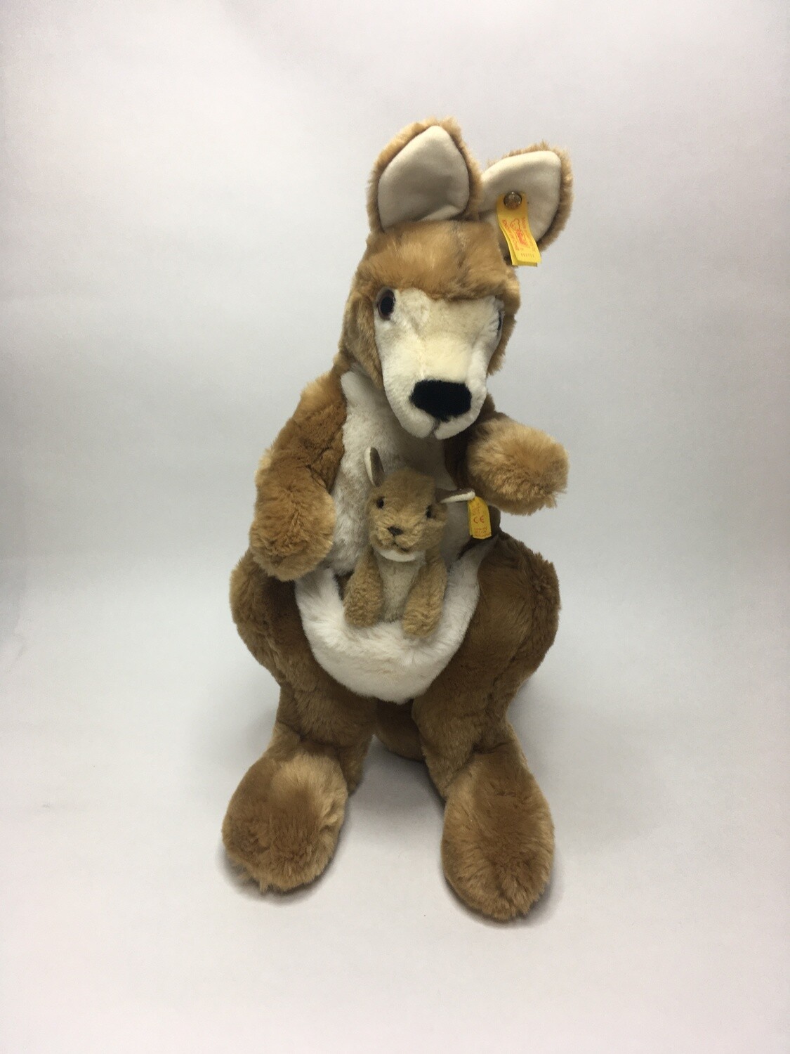 Steiff 062711 Känguru mit Baby stehend 40cm Mega selten