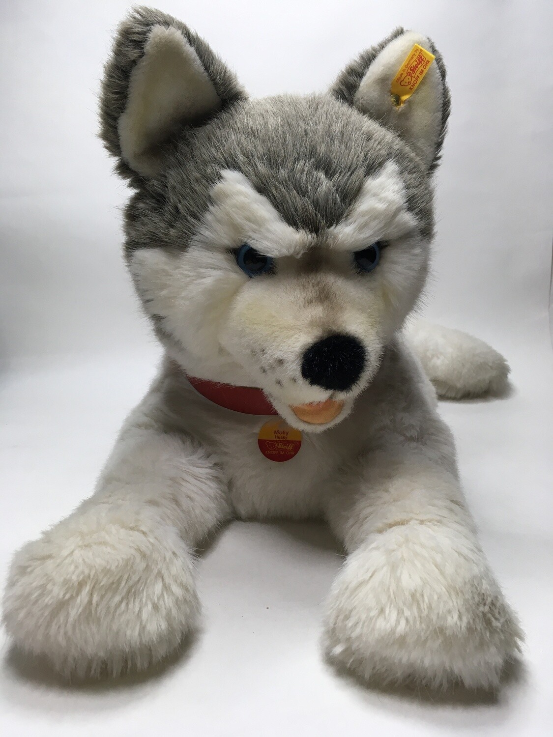 Steiff Hund Husky 104947 liegend 90cm selten