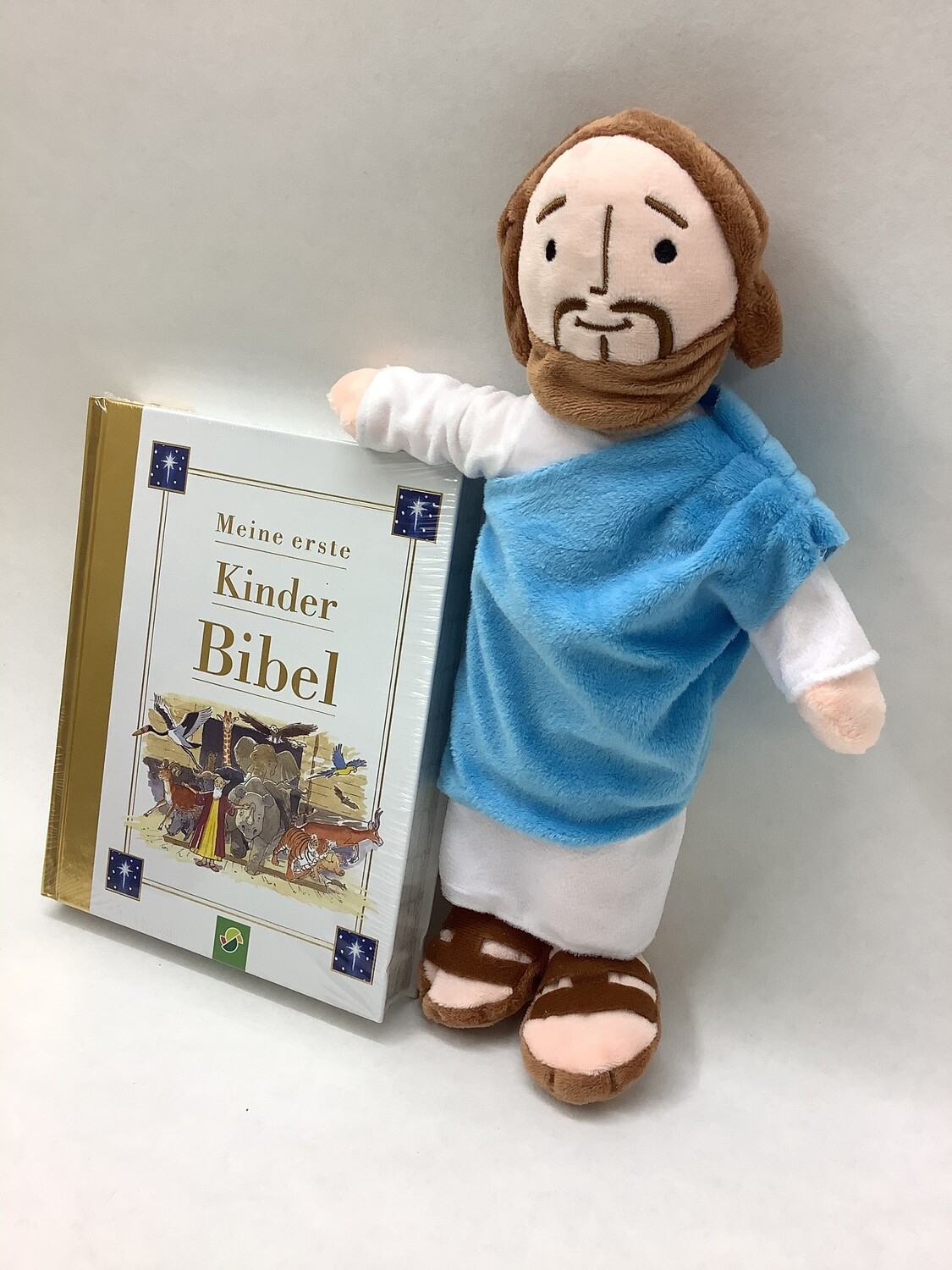SONDERAKTION: Plüsch Puppe stehend 32cm + Bestseller Kinder Bibel mit 384 Seiten // Neuware in Folie // Geschenkidee