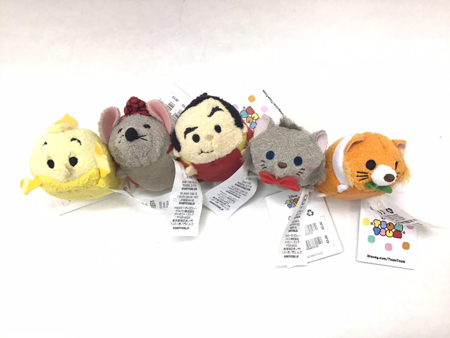 Disney Tsum Tsum Plüschis 5 Stück liegend 10cm Sammlerstück Neuwertig mit Etikett