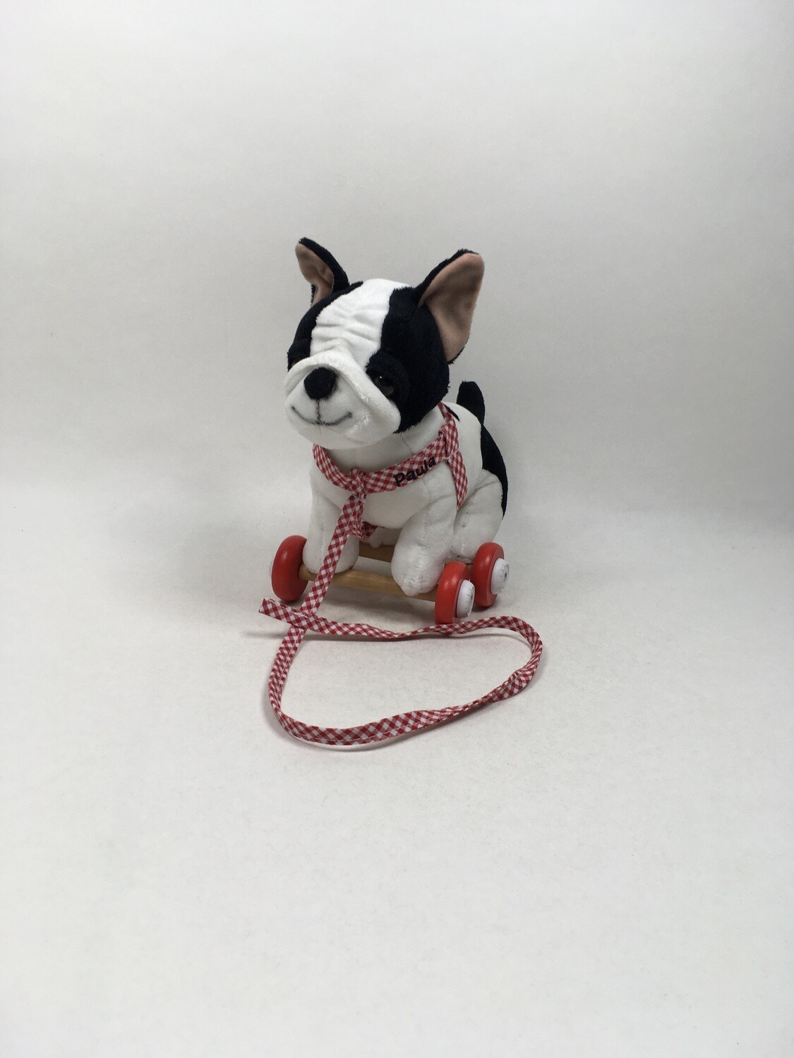 Hund Die Spiegelburg stehend mit Rollen 23cm selten