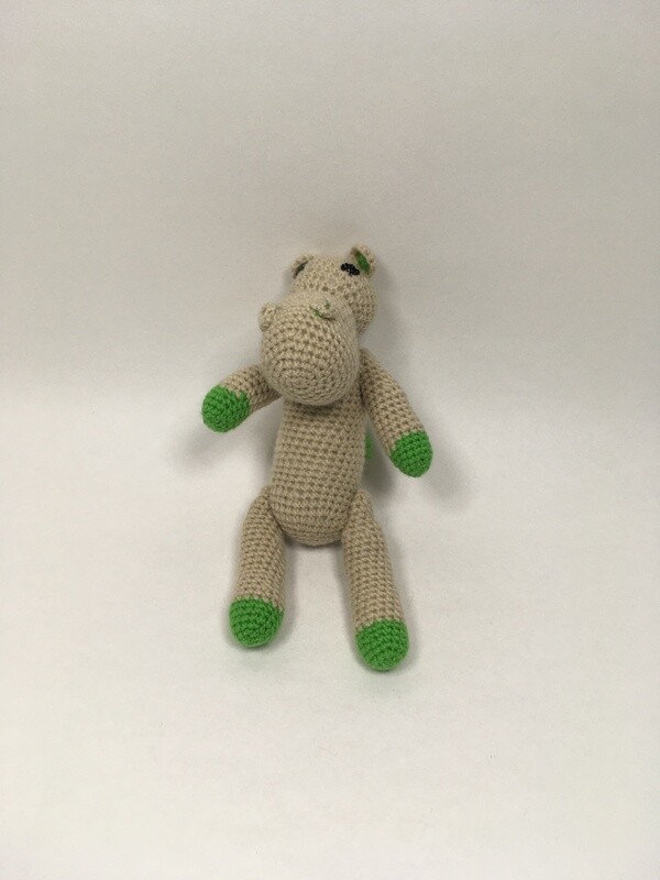 Nilpferd Handmade stehend 30cm selten