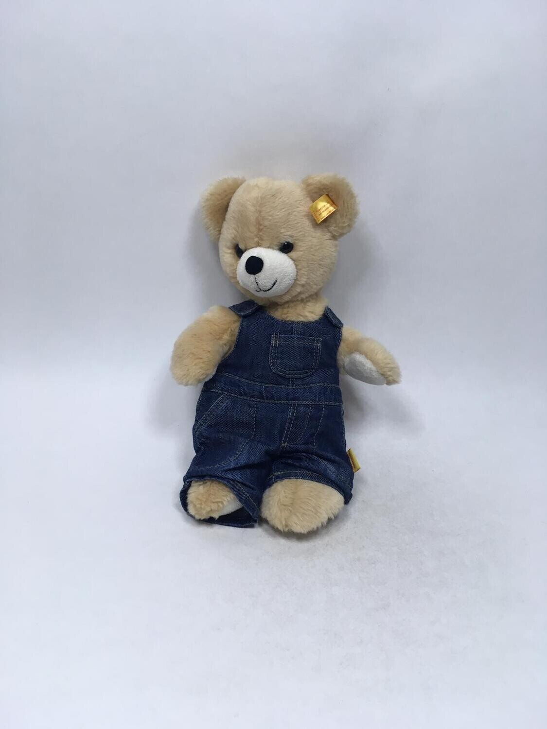 Steiff 113314 Luis Teddy mit Jeanslatzhose stehend 30cm Mega selten