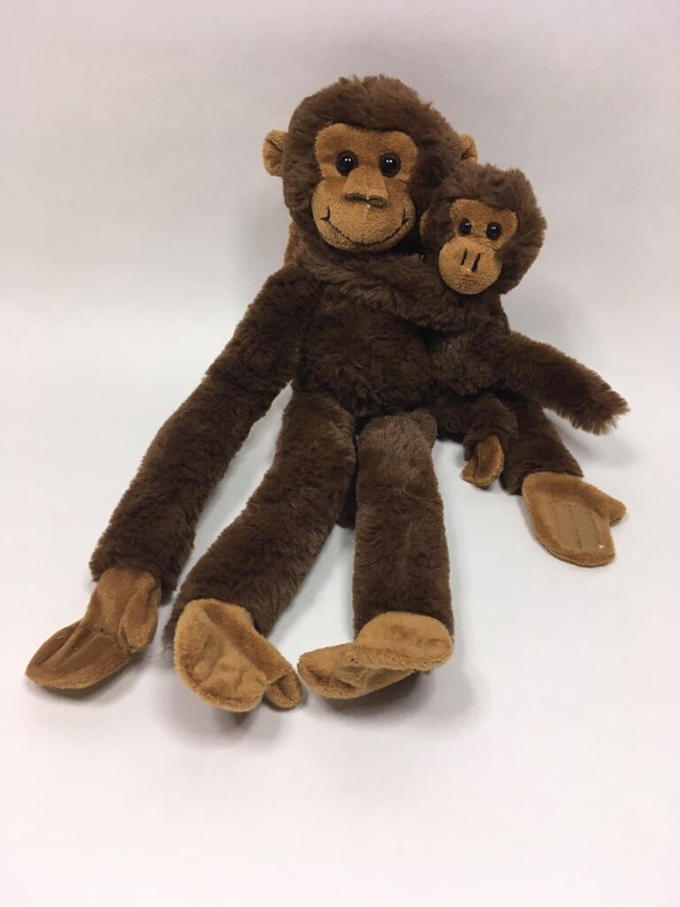 Affe mit Baby Paul Import stehend 40cm Sammlerstück