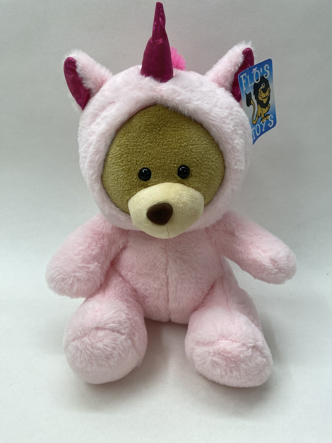 Teddy im Einhorn Kostüm Flo’s Toys sitzend 40cm selten Neuwertig mit Etikett