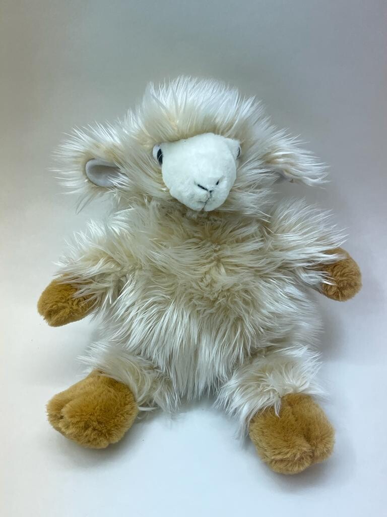 Schaf Handpuppe Bobbl by Ingrid Stromger stehend 28cm Sammlerstück