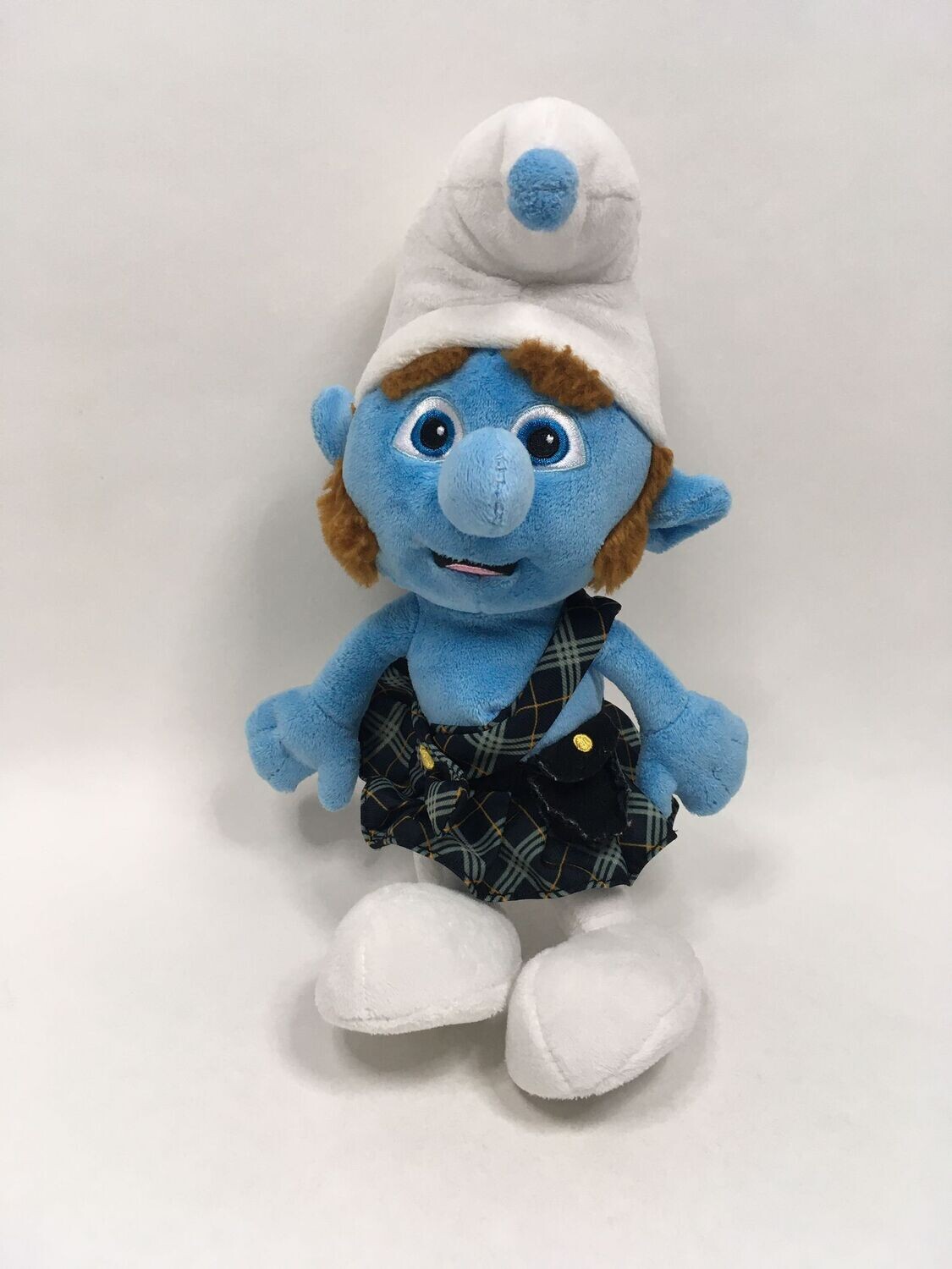 Die Schlümpfe Mac Tapfer Schlumpf Smurf sitzend 30cm Sammlerstück