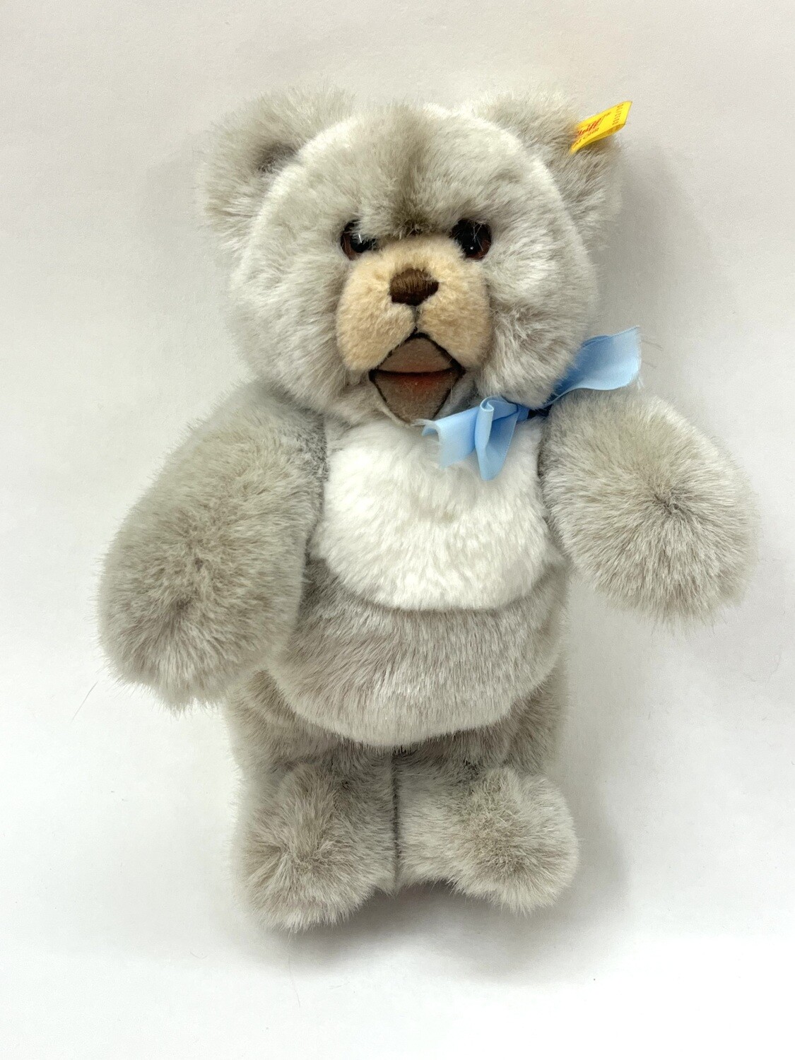 Steiff Teddy Minky Zotty 0312/30 mit Knopf, Fahne und beweglichen Gliedern stehend 30cm Sammlerstück