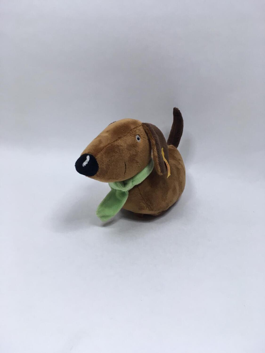 Steiff Lauras Stern Beschütz mich Hund  024016 mit Knopf und Fahne liegend 30cm selten