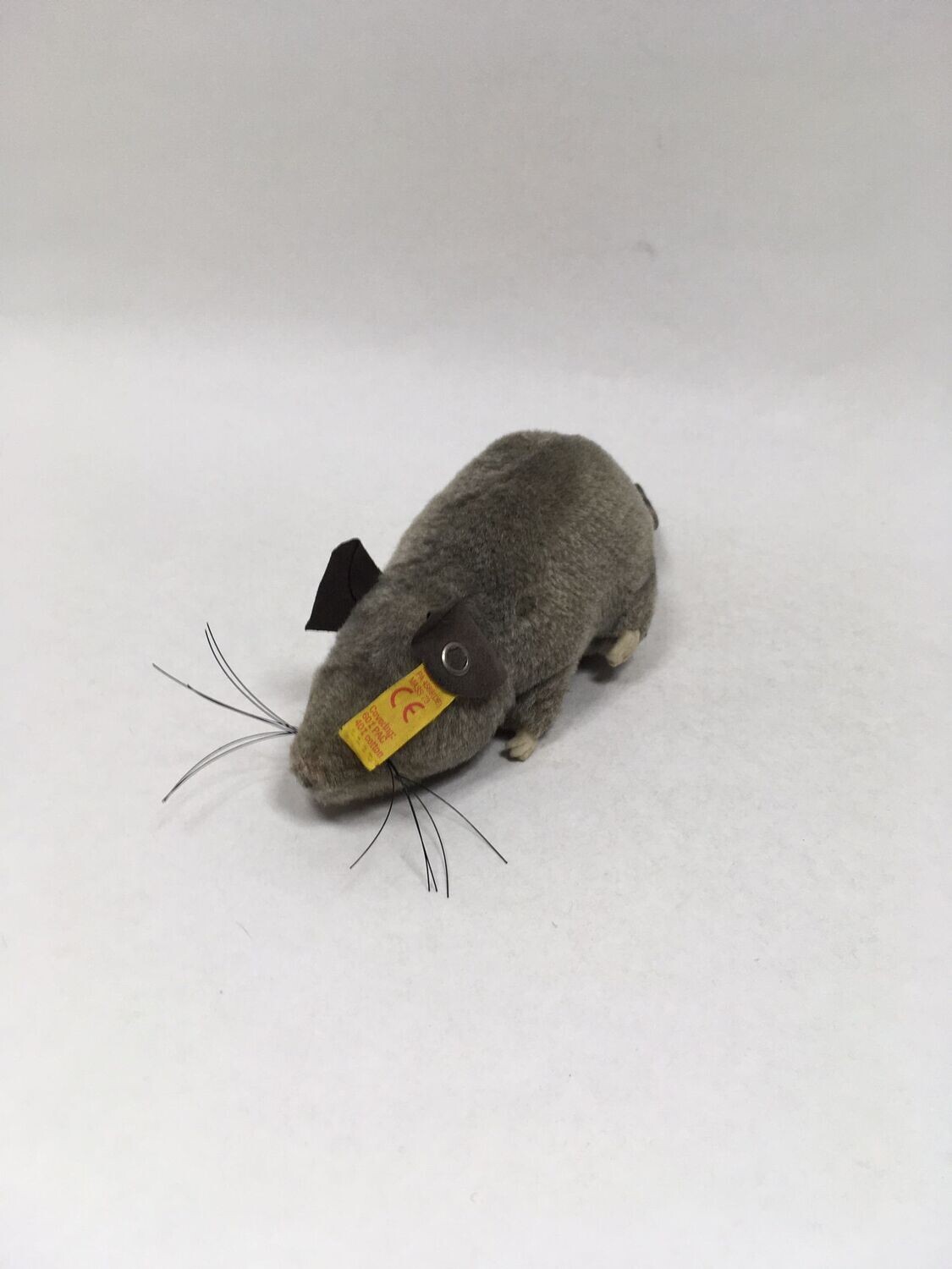 Steiff Maus 056192 mit Knopf und Fahne liegend 20cm Sammlerstück
