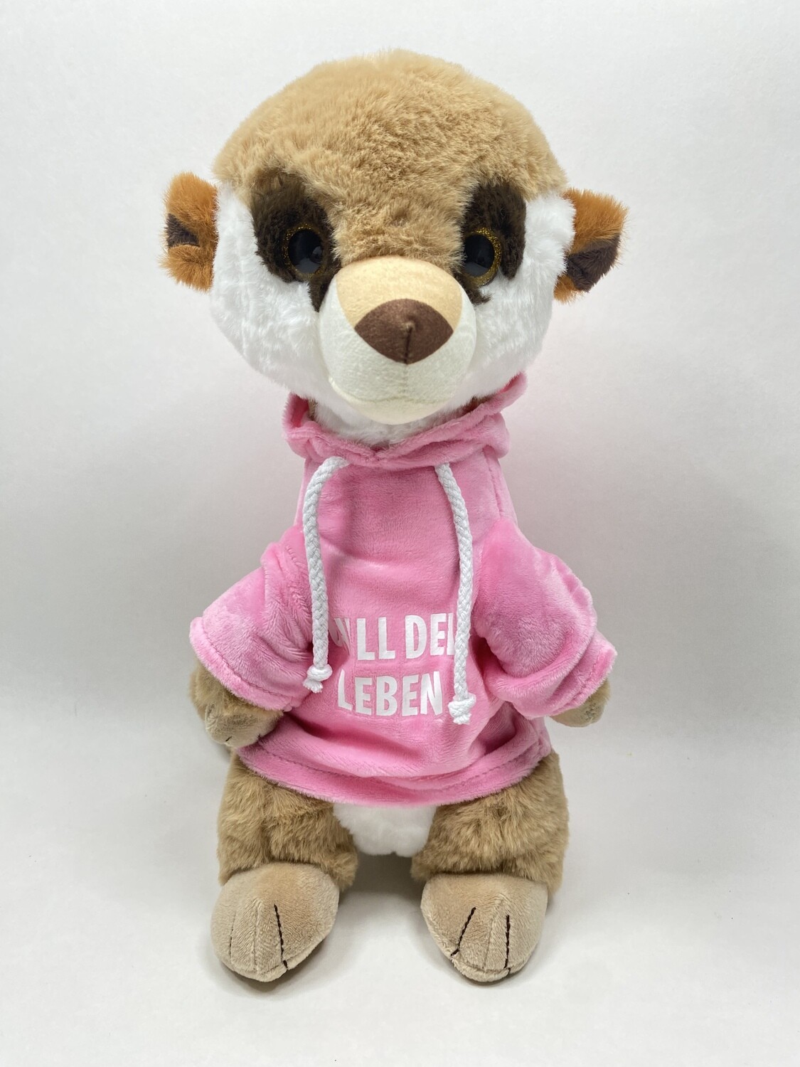Erdmännchen mit Pulli Braun Pink sitzend 36cm Neuware mit Etikett