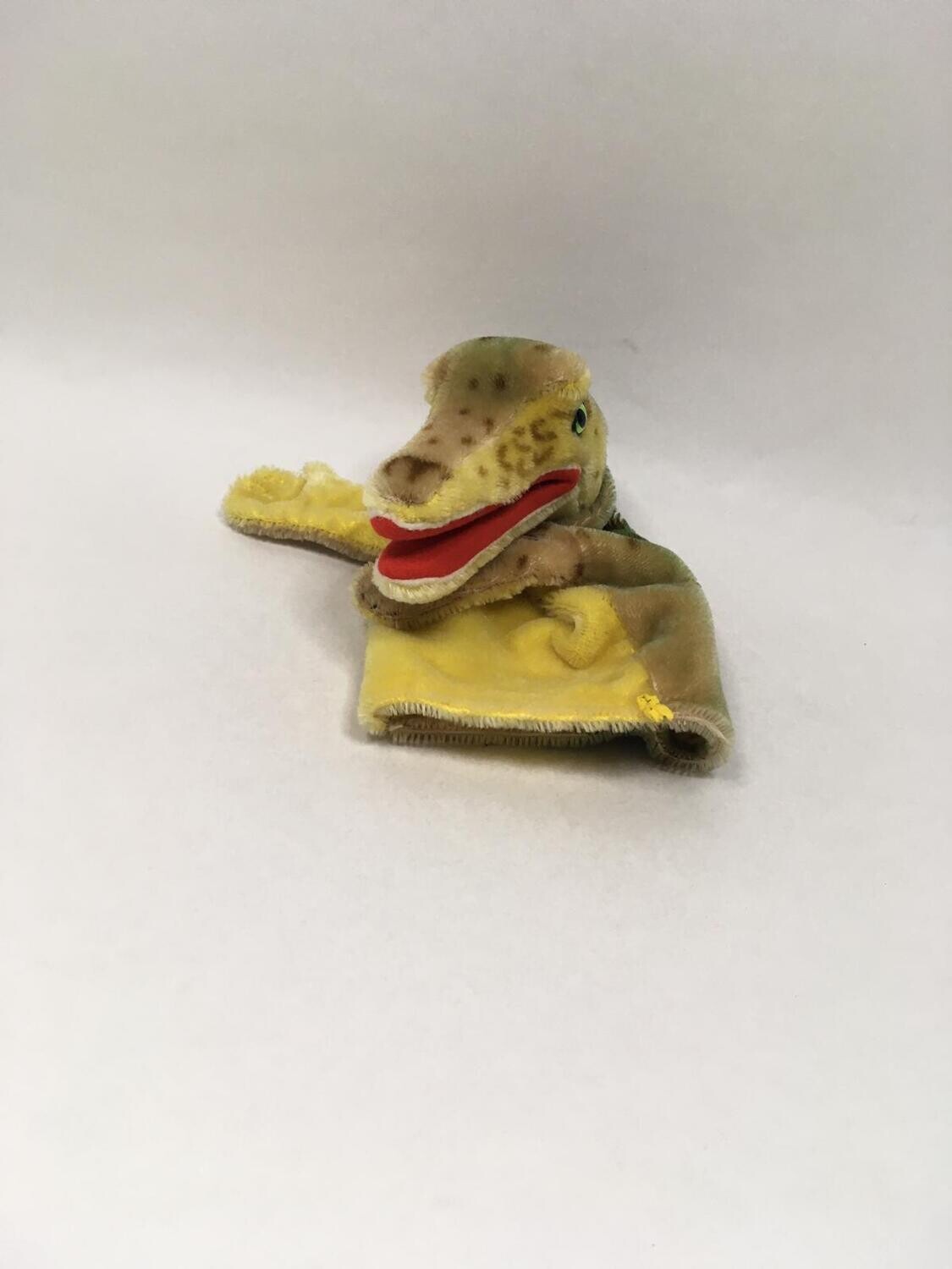 Steiff Krokodil Gaty Handpuppe für Kasperletheater mit Knopf stehend 22cm selten