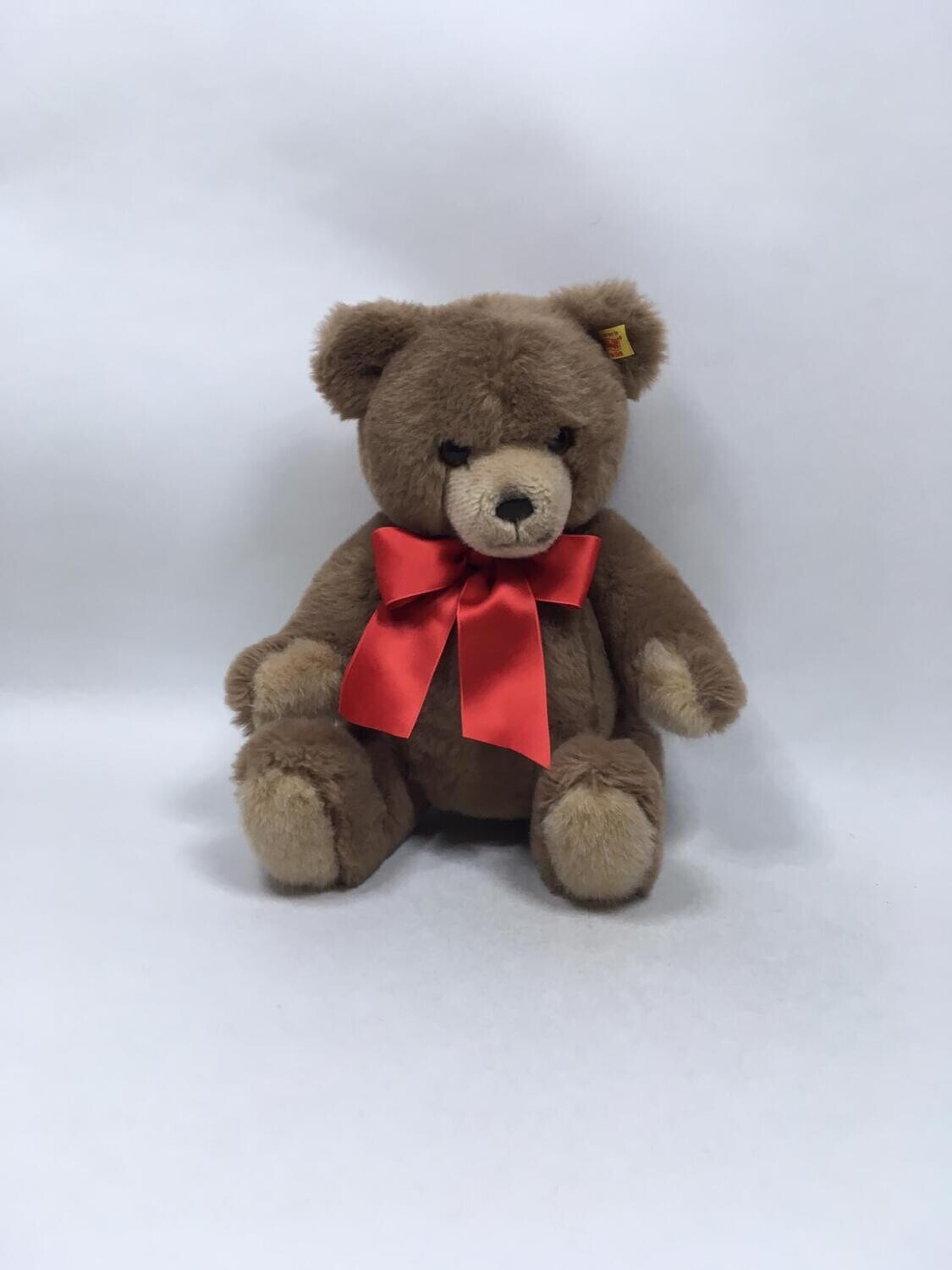 Steiff Teddy Petsy 012426 mit Knopf und Fahne stehend 35cm Mega Sammlerstück