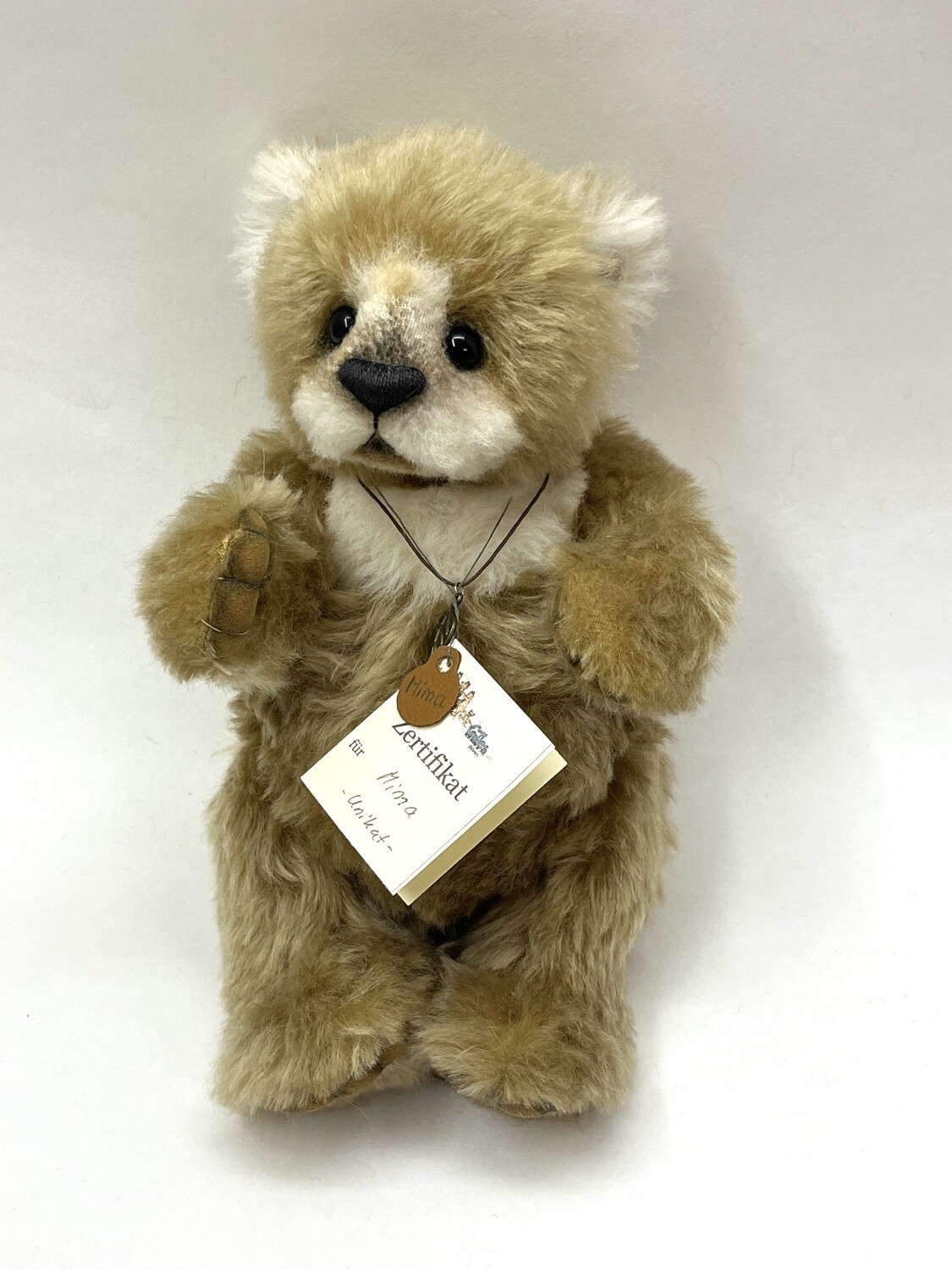 Teddy Künstlerbär Mima Handarbeit von Silvia Gilles mit beweglichen Gliedern stehend 31cm Unikat mit Zertifikat