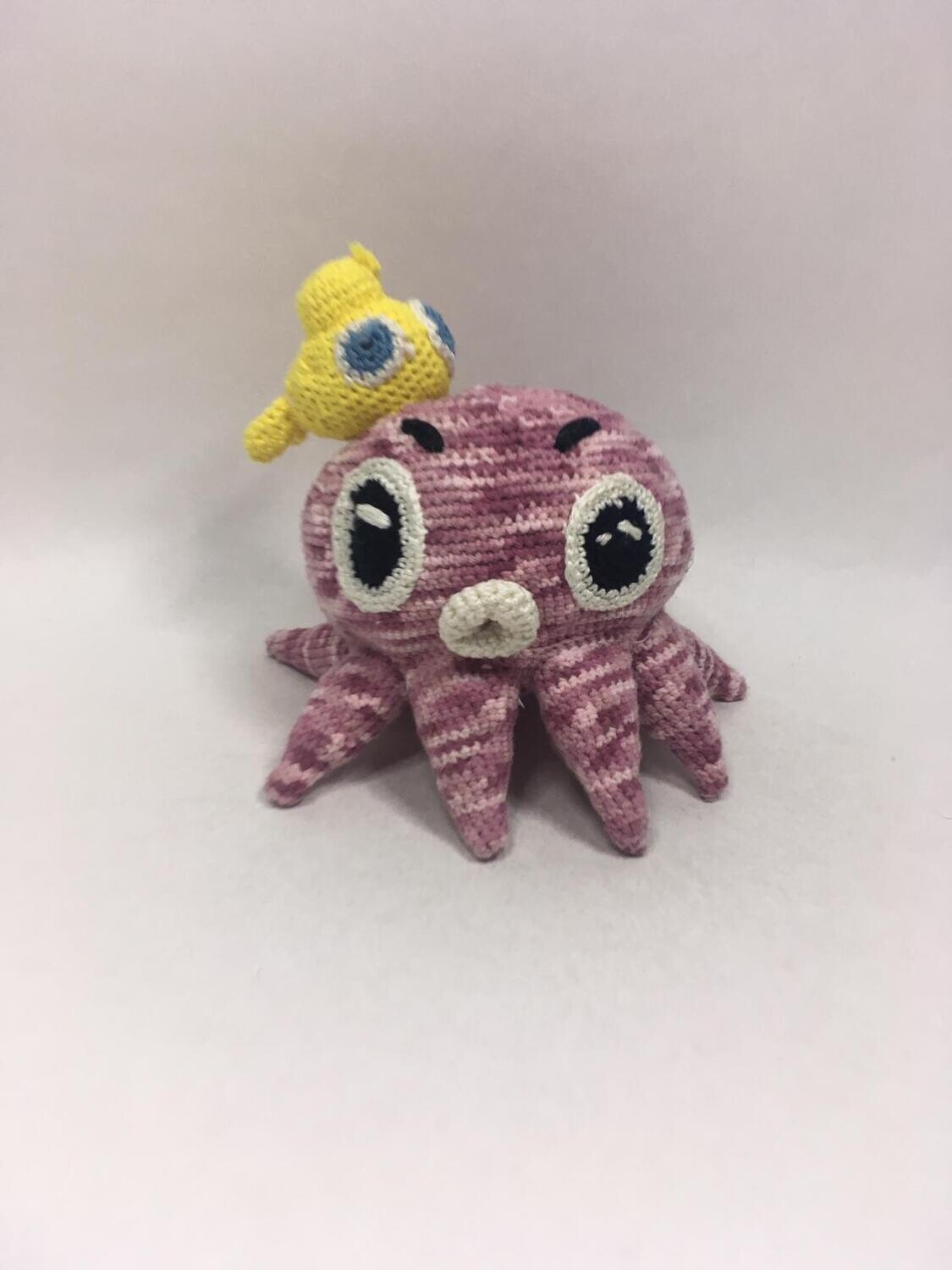 Krake, Krebs, Tintenfisch, Oktopus, Hummer Handarbeit liegend 20cm selten