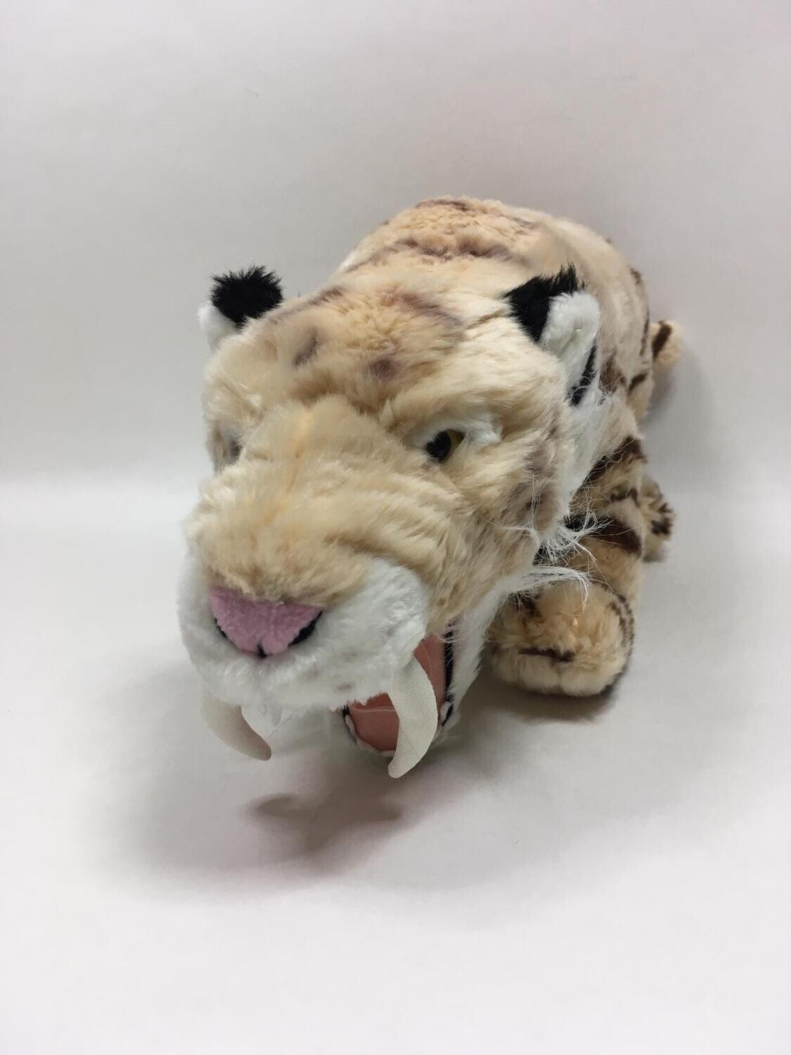 Säbelzahntiger / Katze die Spiegelburg liegend 48cm Sammlerstück