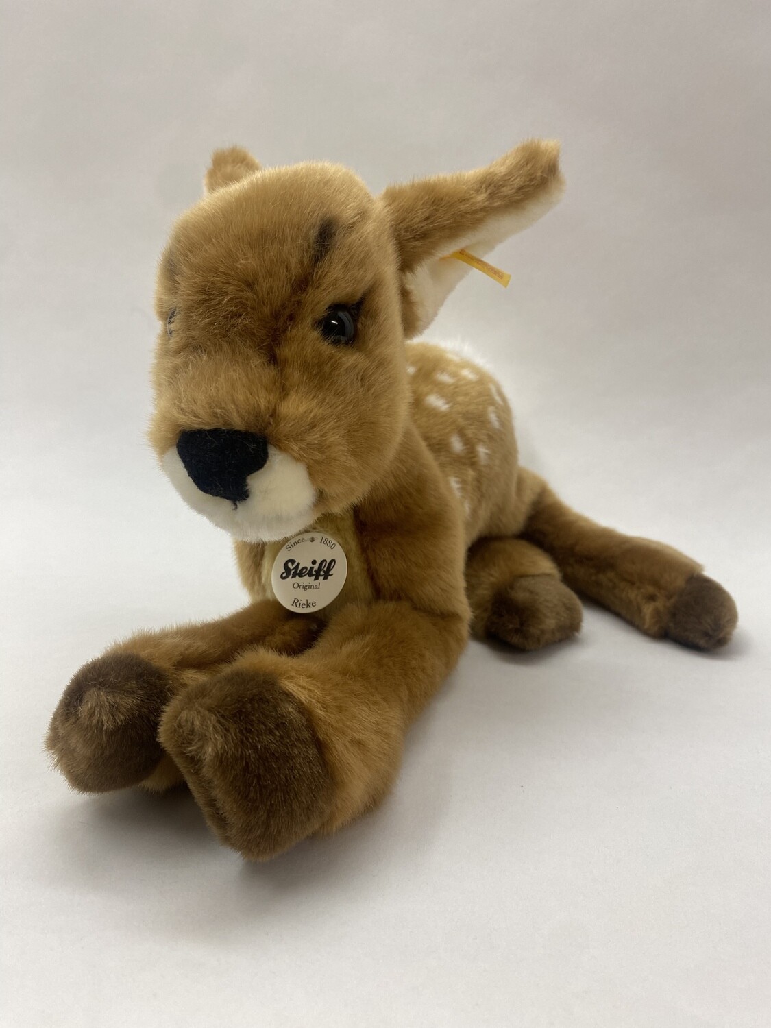 Steiff Rehkitz Rieke 070433 mit Knopf, Fahne und Brustschild stehend 33cm Mega Sammlerstück