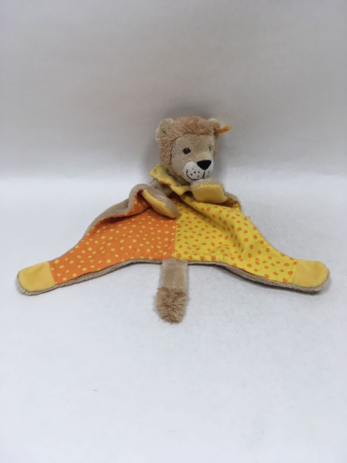 Steiff Löwe Leon Loewe Schmusetuch 240621 mit Knopf und Fahne stehend 33cm Mega selten