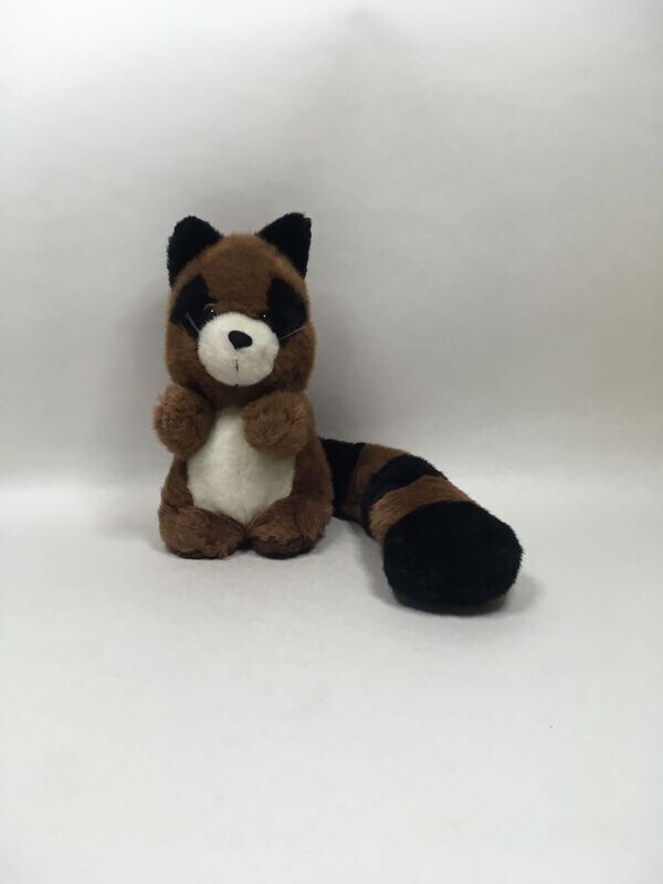 Waschbär Knuffel stehend 30cm Vintage