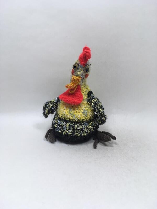 Huhn Handarbeit Knuffel liegend 40cm Unikat