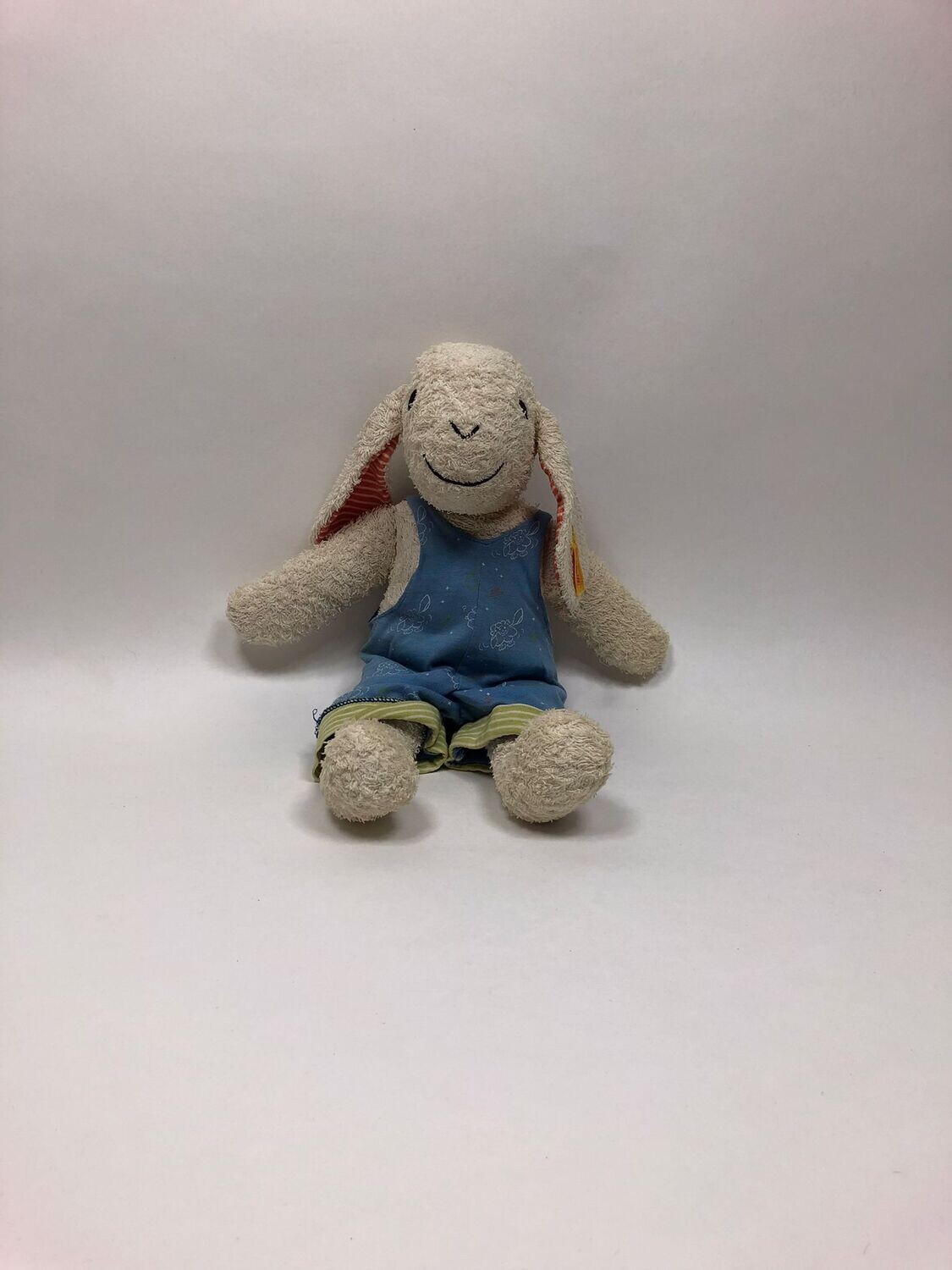 Steiff Schaf Lamm 230554 mit Knopf und Fahne stehend 33cm Sammlerstück