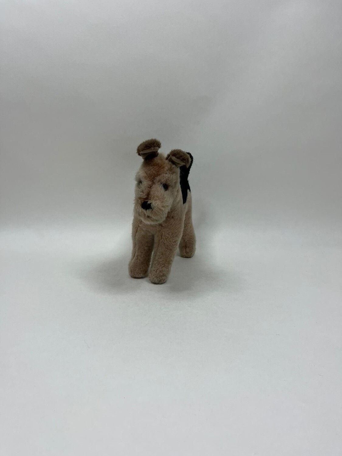 Steiff Hund Terrier Arny mit Knopf 80er Jahre stehend 23cm Sammlerstück Vintage