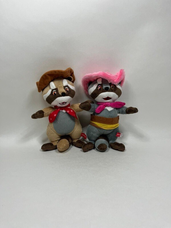 Waschbären Randy und Rosie Play by Play stehend 30cm Mega selten