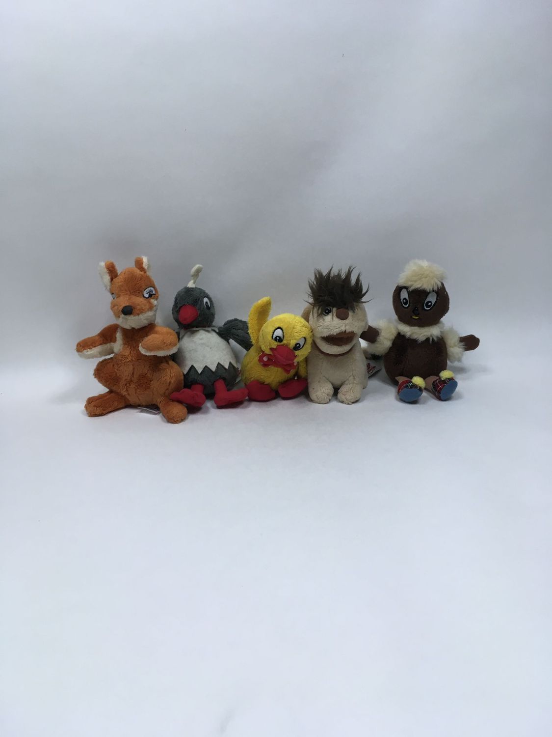 Unser Sandmännchen Schnatterinchen, Frau Elster, Pittiplatsch, Hund Moppi, Herr Fuchs stehend 18cm selten