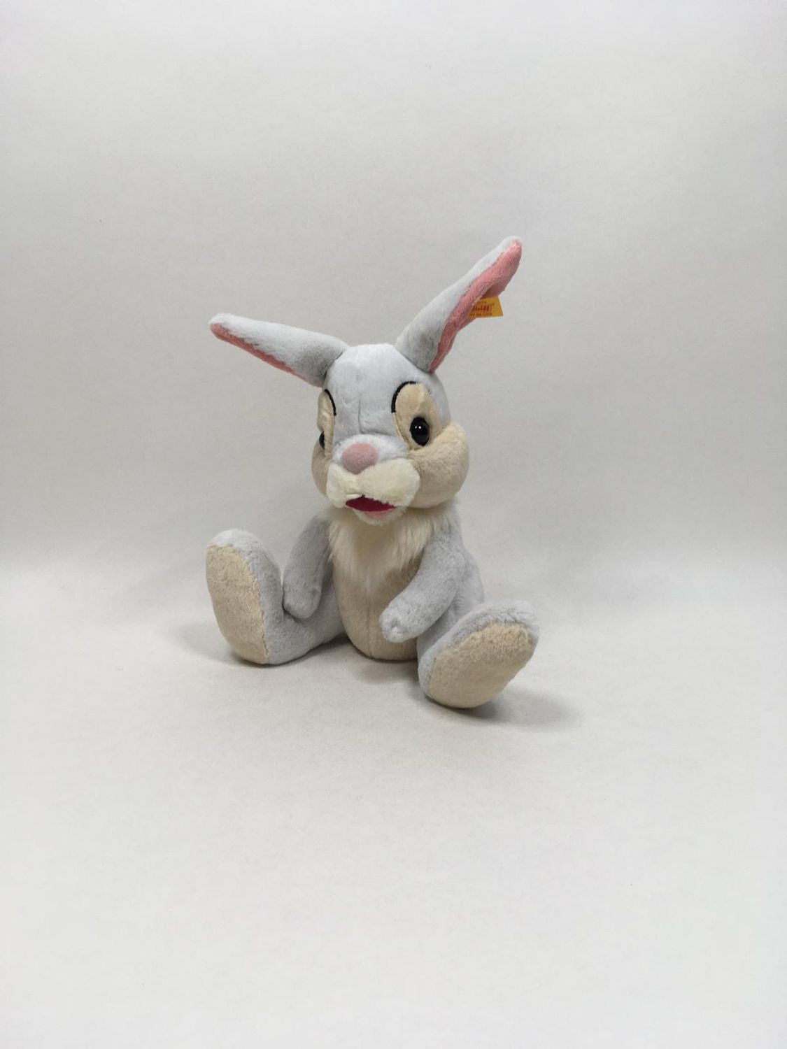 Steiff Hase Klopfer 024627 mit Knopf und Fahne stehend 35cm selten