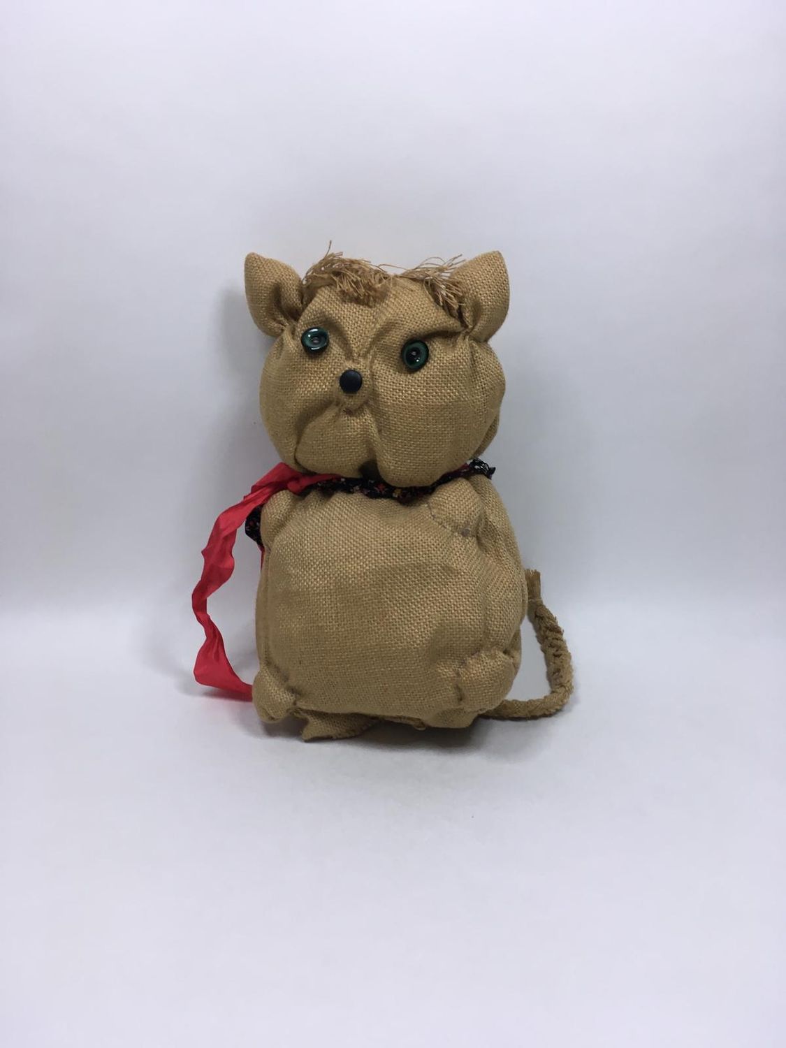 Katze Jutesack Knuffel stehend 40cm selten