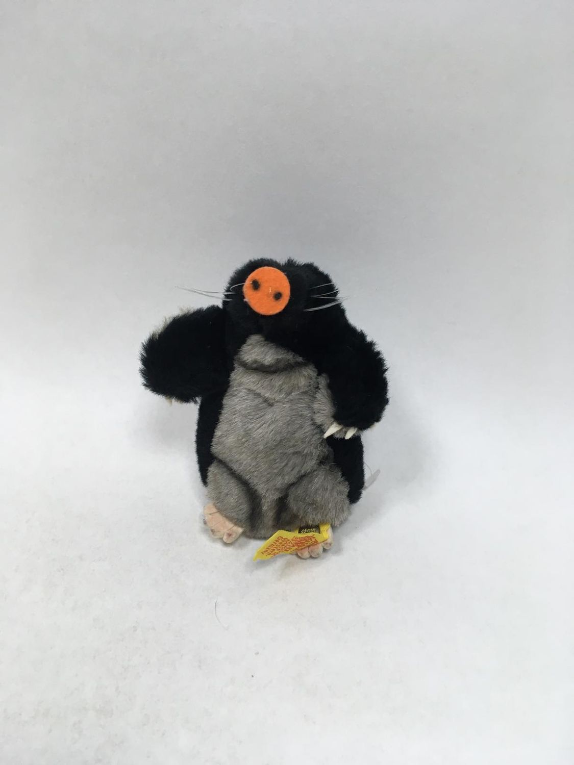 Steiff Maulwurf Maxi 2180/12 mit Knopf und Fahne stehend 10cm Sammlerstück