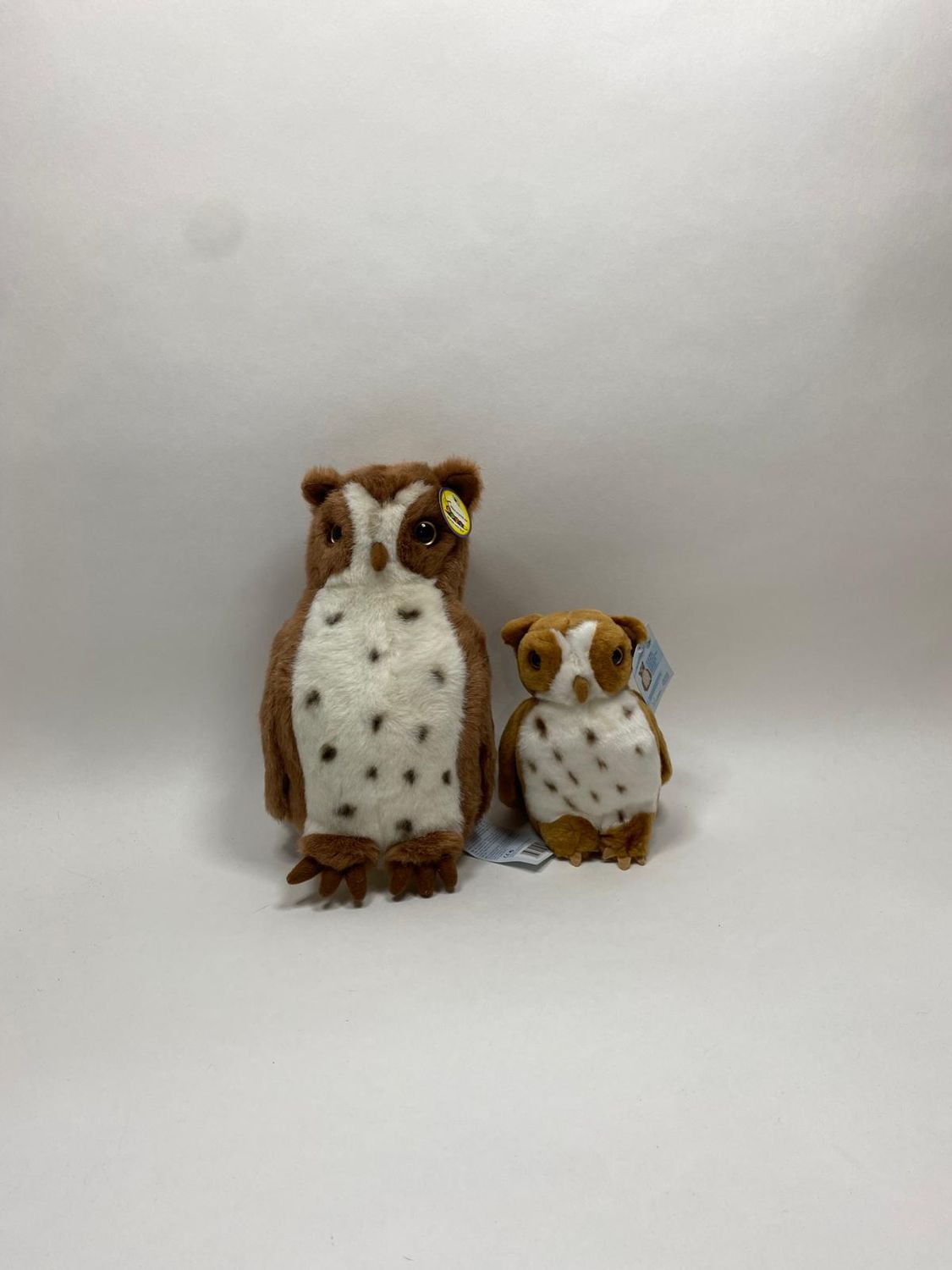 Eule groß und klein Myrtel und Bo sitzend 28 cm Neuwertig mit Etikett