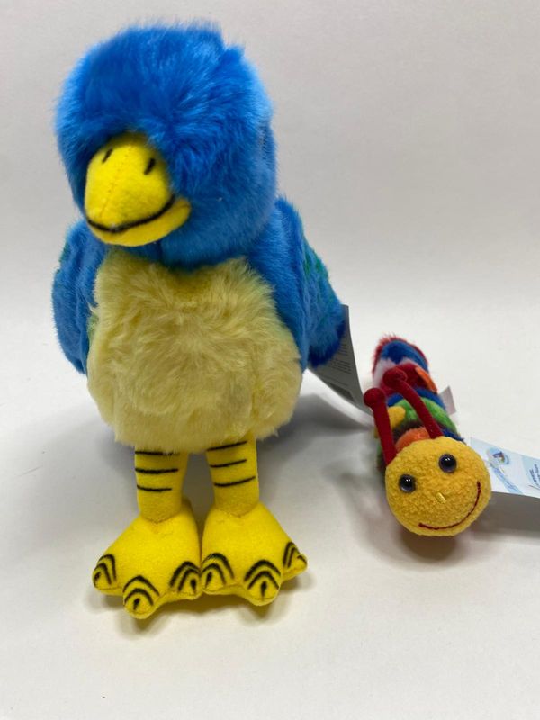 Vogel mit Raupe Myrtel und Bo stehend 22 cm Neuwertig mit Etikett