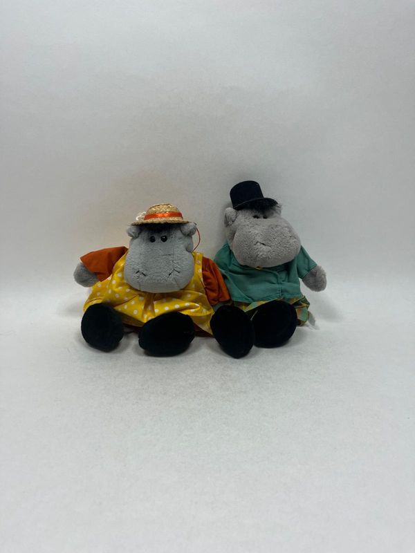 Nilpferd Pärchen W. Steinbeck stehend 28 cm Sammlerstück