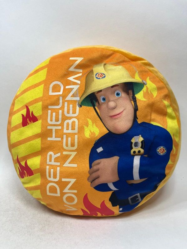 Deko Kissen Feuerwehrmann Sam Knuffel stehend 35*35 cm selten