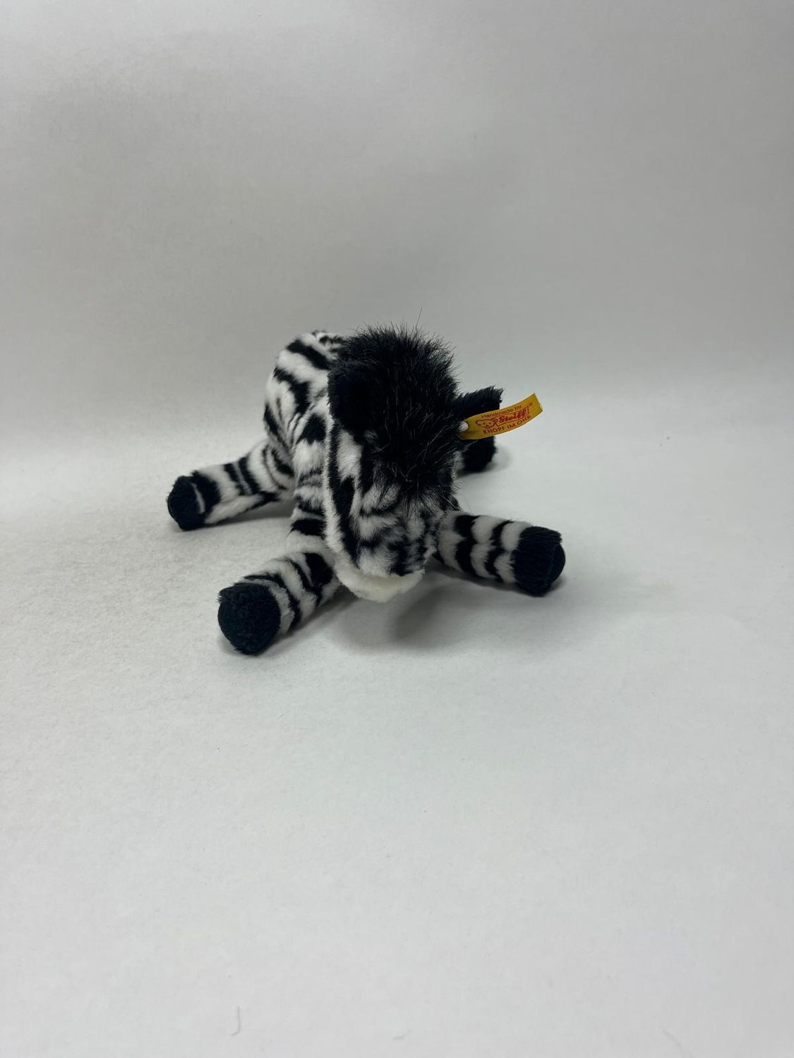 Steiff Zebra Zippy 068881 mit Knopf und Fahne stehend 33 cm selten