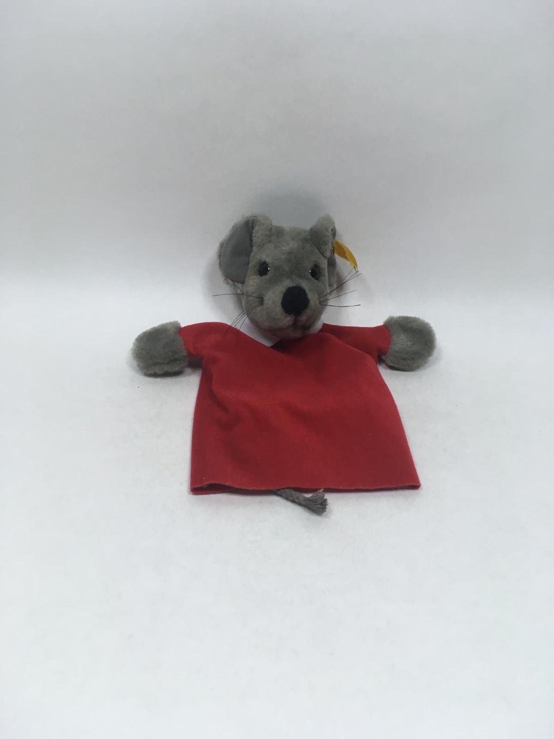 Steiff Maus Handpuppe 251498 mit Knopf und Fahne stehend 28 cm Mega Rarität