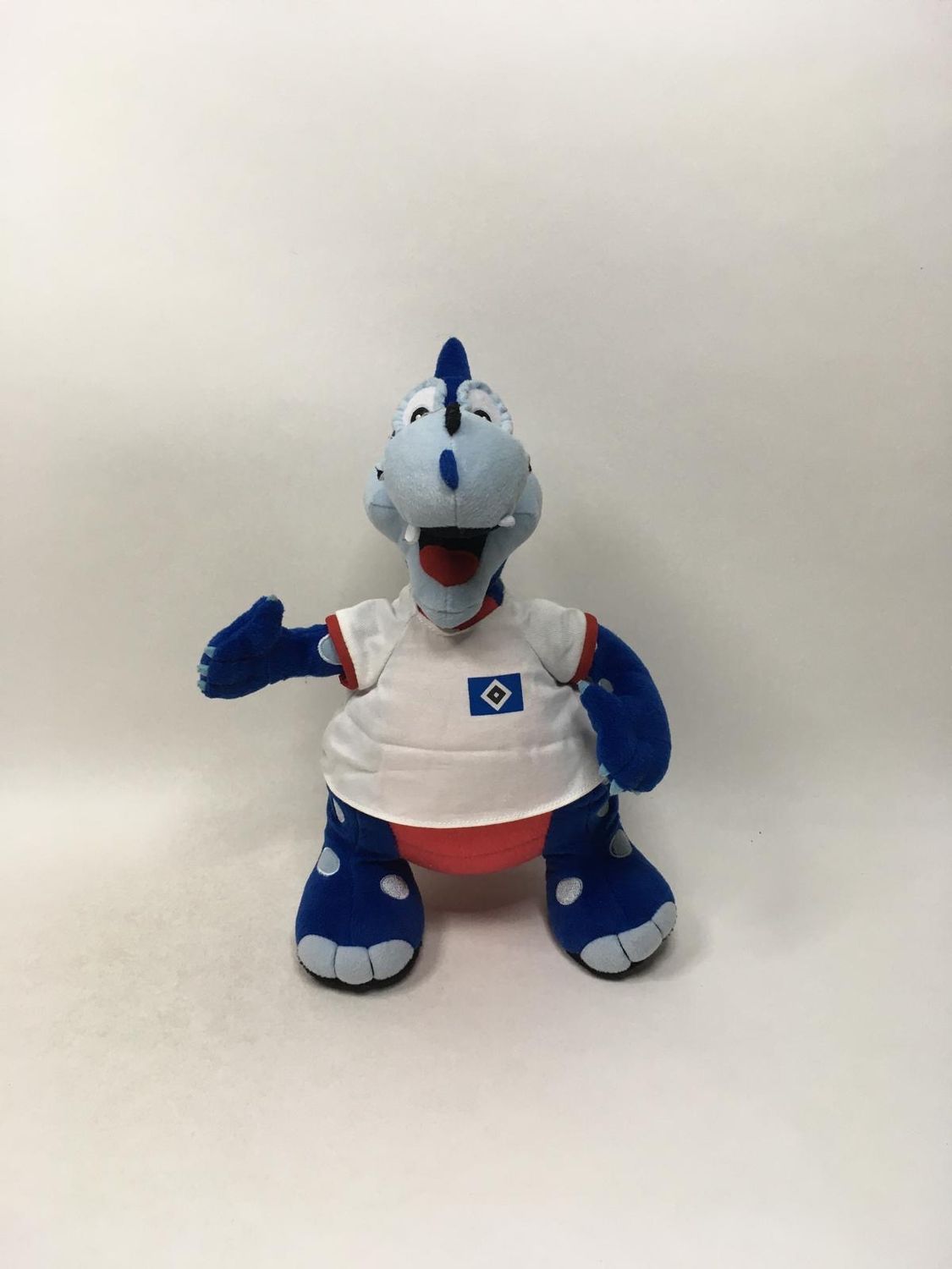 Drache Dino Hermann Maskottchen HSV stehend 30 cm Sammlerstück