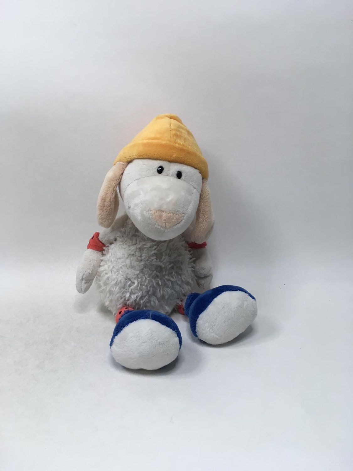 Nici Der kleine Rabe Socke Schaf Wolle ( Etikett fehlt ) stehend 38 cm Sammlerstück