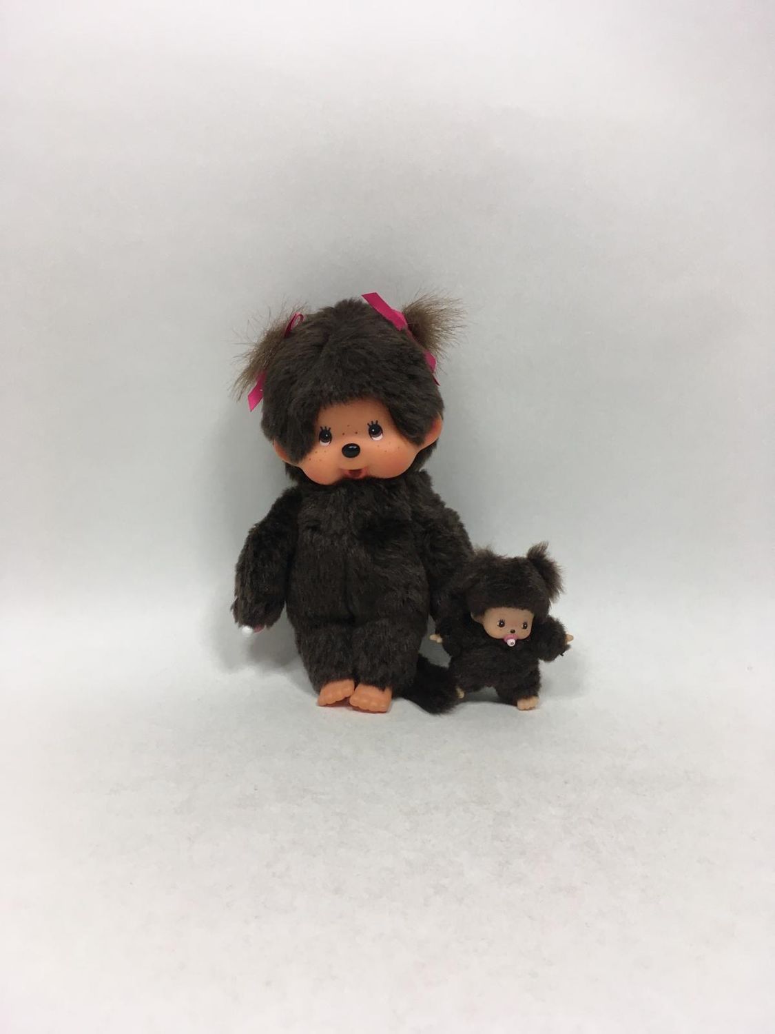 Monchhichi mit Baby Sekiguchi stehend 18 cm Mega Rarität